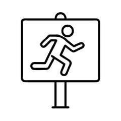 jogging trail sign icon, jogging trail sign line art - simple line art of jogging trail sign, perfect for jogging trail sign logos and icons and themed design 