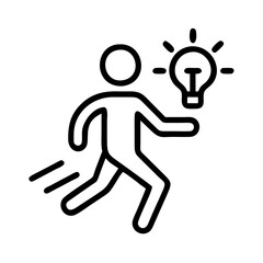 light jog icon, light jog line art - simple line art of light jog, perfect for light jog logos and icons and themed design 