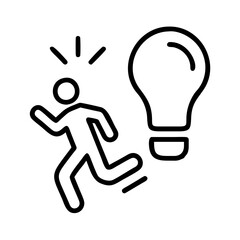 light jog icon, light jog line art - simple line art of light jog, perfect for light jog logos and icons and themed design 