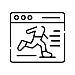 marathon training icon, marathon training line art - simple line art of marathon training, perfect for marathon training logos and icons and themed design 