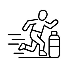 marathon training icon, marathon training line art - simple line art of marathon training, perfect for marathon training logos and icons and themed design 