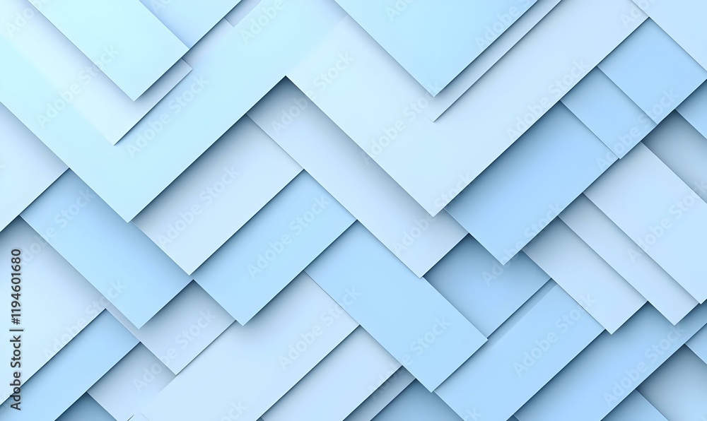 Poster cool gradient blues, a sleek composition of clean geometric shapes in harmonious blue tones creating