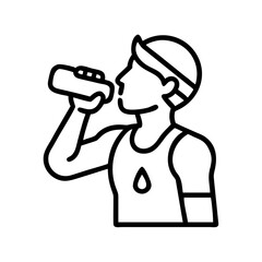 runner s hydration break icon, runner s hydration break line art - simple line art of runner s hydration break, perfect for runner s hydration break logos and icons and themed design 