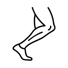 runner s leg muscle icon, runner s leg muscle line art - simple line art of runner s leg muscle, perfect for runner s leg muscle logos and icons and themed design 