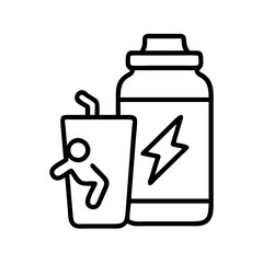 runner s recovery drink icon, runner s recovery drink line art - simple line art of runner s recovery drink, perfect for runner s recovery drink logos and icons and themed design 