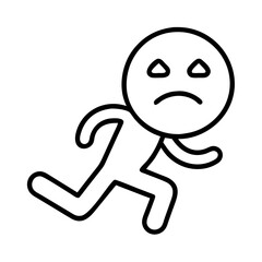 running man emoji icon, running man emoji line art - simple line art of running man emoji, perfect for running man emoji logos and icons and themed design 
