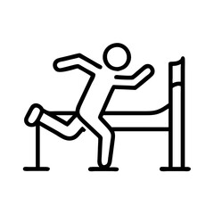 sprinting finish line icon, sprinting finish line line art - simple line art of sprinting finish line, perfect for sprinting finish line logos and icons and themed design 