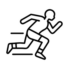 sprinting icon, sprinting line art - simple line art of sprinting, perfect for sprinting logos and icons and themed design 