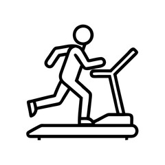 treadmill jogging icon, treadmill jogging line art - simple line art of treadmill jogging, perfect for treadmill jogging logos and icons and themed design 
