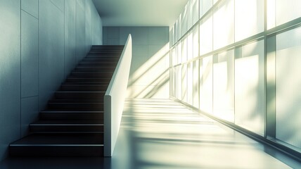Sunlit Staircase in Modern Building
