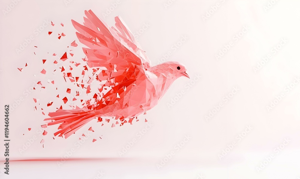 Poster abstract geometric representation of h5n1 bird flu particles, showcasing intricate patterns and vibr