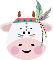 Cute funny indian cow face