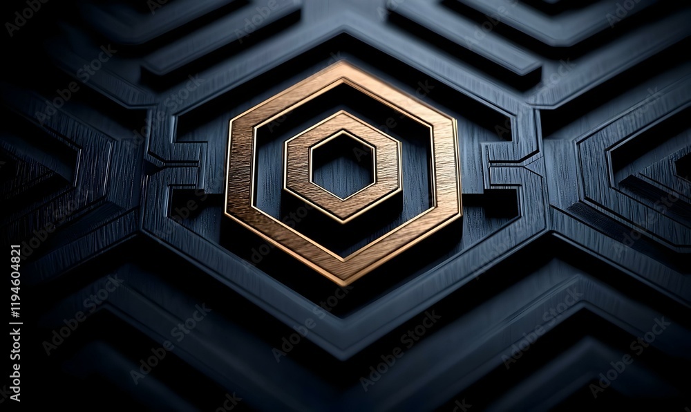 Poster intricate laser engraved geometric patterns on dark surface, showcasing precision and artistry in mo