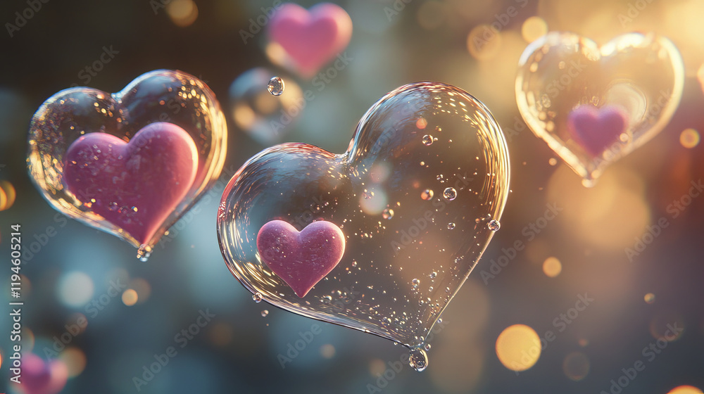 Poster soap bubbles in shape of heart burst sprites video animation sequence stages. game user interface gu