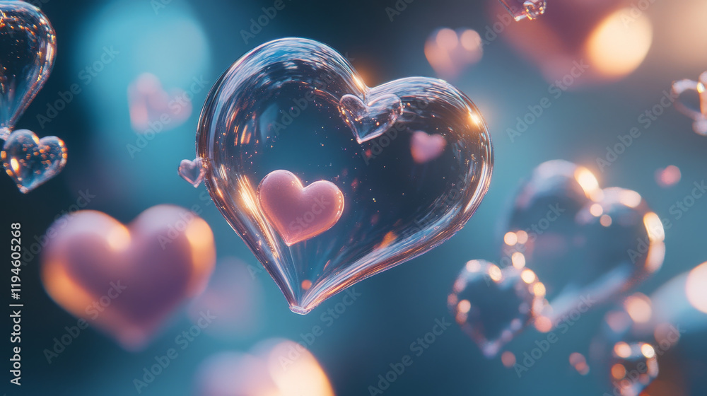 Poster soap bubbles in shape of heart burst sprites video animation sequence stages. game user interface gu