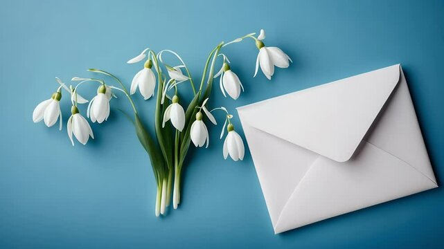 greeting card featuring snowdrop flowers arranged in paper envelope celebrating the beauty spring the season renewal