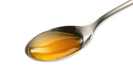 Spoon with Honey on a White Background