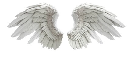 Obraz premium Pair of White Wings on White Background