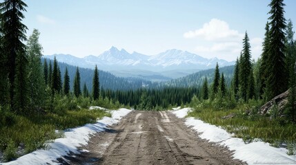 Fototapeta premium Mountain Road in Spring