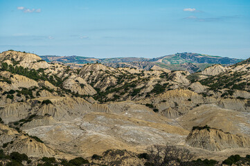 badlands sceneries inside the badlands national park, Matera province, italy