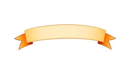 Yellow curved banner on a white background