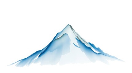 Fototapeta premium Watercolor Mountain Landscape Drawing on a White Background