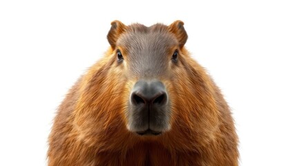 Fototapeta premium Front View Illustration of a Angry looking Capybara on a White Background
