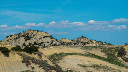 badlands sceneries inside the badlands national park, Matera province, italy