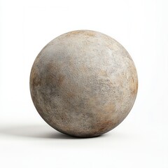 Fototapeta premium Rusty sphere, studio shot, white background, 3D render