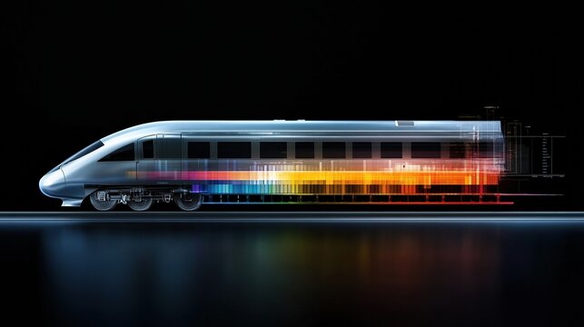 A colorful bar graph showing the reduction in travel time with high-speed rail -