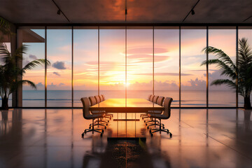 Meeting room with luxury modern interior, version 9