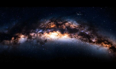 Obraz premium Vast Cosmic Swirl, an expansive view showcasing the intricate patterns and vibrant colors of the Milky Way galaxy, a celestial wonder.