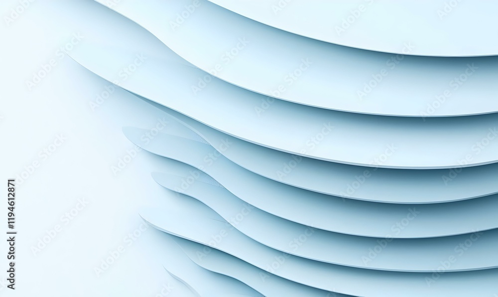 Poster futuristic blue and white geometric gradient, a dynamic blend of colors creating a sense of depth an