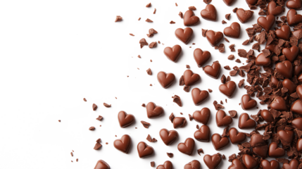 Broken milk chocolate heart-shaped candy isolated on a white background