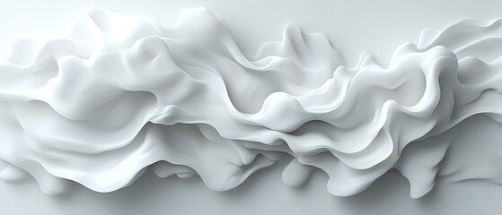 Fototapeta premium Abstract white fluid wave flow.