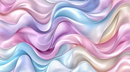 Fototapeta premium Abstract flowing wave pattern in pastel pinks, blues and whites creating an ethereal feel