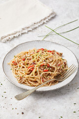 Spaghetti with Chopped Chives