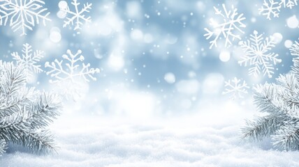 Winter Wonderland Snowflakes Background