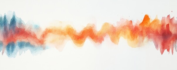 Obraz premium Abstract Watercolor Wave: A Symphony of Warm Hues