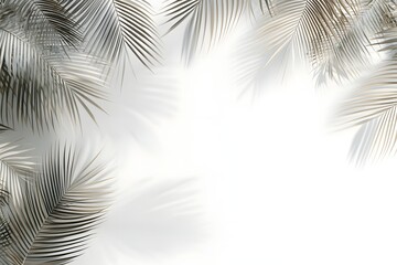 Fototapeta premium Palm Leaves Shadows on White Background
