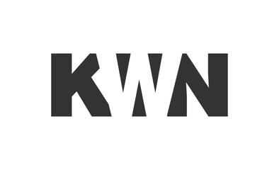 Fototapeta premium KWN logo design. Initial letter K W N bold font style for tech startups, consulting, corporate branding. Creative company name, headlines typography identity, trendy logotype.