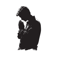 silhouette of a person praying