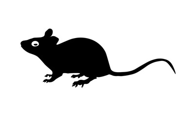 Black Mouse Vector Illustration – Minimalist Animal Design for Digital and Print Use,Mouse fil 
