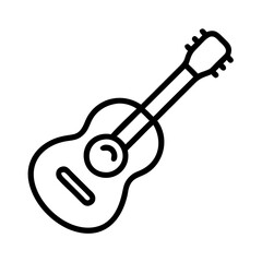 acoustic guitar icon, acoustic guitar line art - simple line art of acoustic guitar, perfect for acoustic guitar logos and icons and themed design 