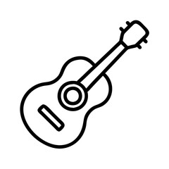 acoustic guitar icon, acoustic guitar line art - simple line art of acoustic guitar, perfect for acoustic guitar logos and icons and themed design 