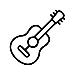 Naklejka premium acoustic guitar with capo icon, acoustic guitar with capo line art - simple line art of acoustic guitar with capo, perfect for acoustic guitar with capo logos and icons and themed design 
