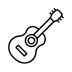 acoustic guitar icon, acoustic guitar line art - simple line art of acoustic guitar, perfect for acoustic guitar logos and icons and themed design 