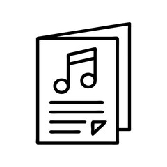 concert flyer icon, concert flyer line art - simple line art of concert flyer, perfect for concert flyer logos and icons and themed design 