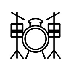drum set icon, drum set line art - simple line art of drum set, perfect for drum set logos and icons and themed design 