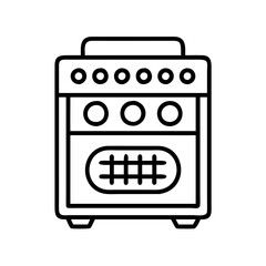 guitar amplifier icon, guitar amplifier line art - simple line art of guitar amplifier, perfect for guitar amplifier logos and icons and themed design 